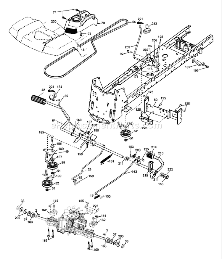 Page E Diagram and Parts List for LOYTH 20 F 42 T 96045000201 -2006-02 Husqvarna Lawn Tractor