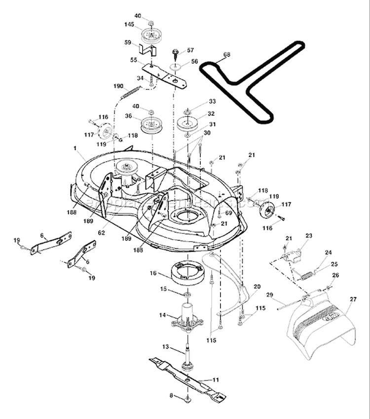 Page G Diagram and Parts List for LOYTH 20 F 42 T 96045000201 -2006-02 Husqvarna Lawn Tractor