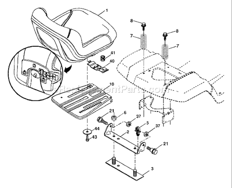 Page H Diagram and Parts List for LOYTH 20 F 42 T 96045000201 -2006-02 Husqvarna Lawn Tractor