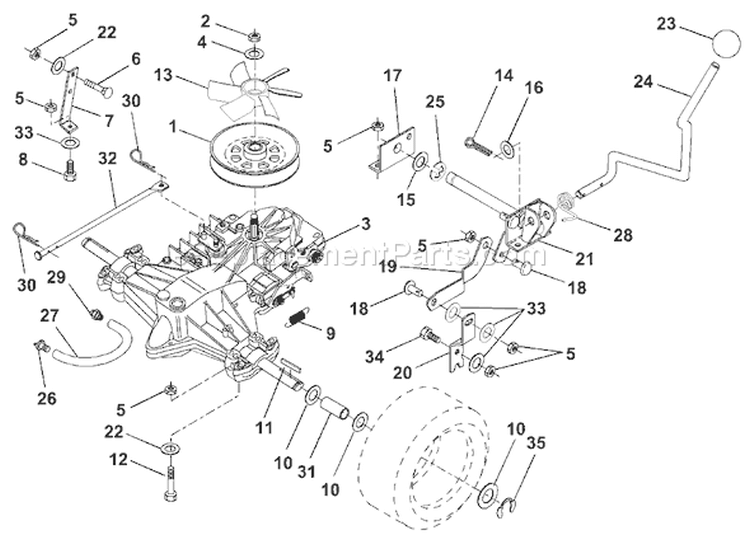 Page O Diagram and Parts List for 125 LRH  954001222A -1994-07 Husqvarna Lawn Tractor