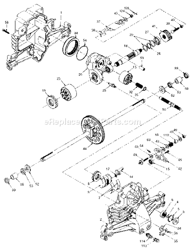 Page P Diagram and Parts List for 125 LRH  954001222A -1994-07 Husqvarna Lawn Tractor