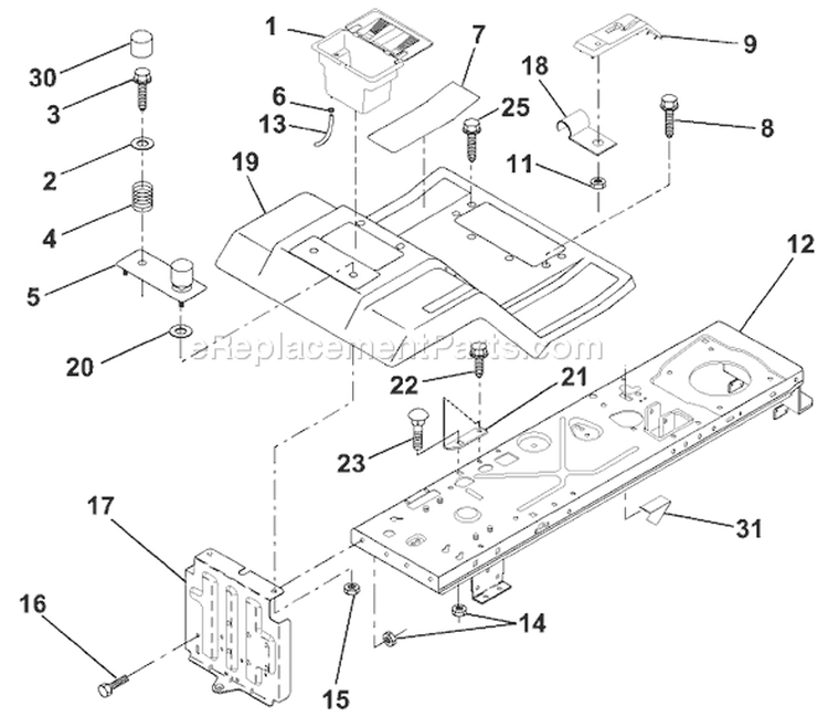 Page F Diagram and Parts List for 125 LRH  954001222A -1994-07 Husqvarna Lawn Tractor