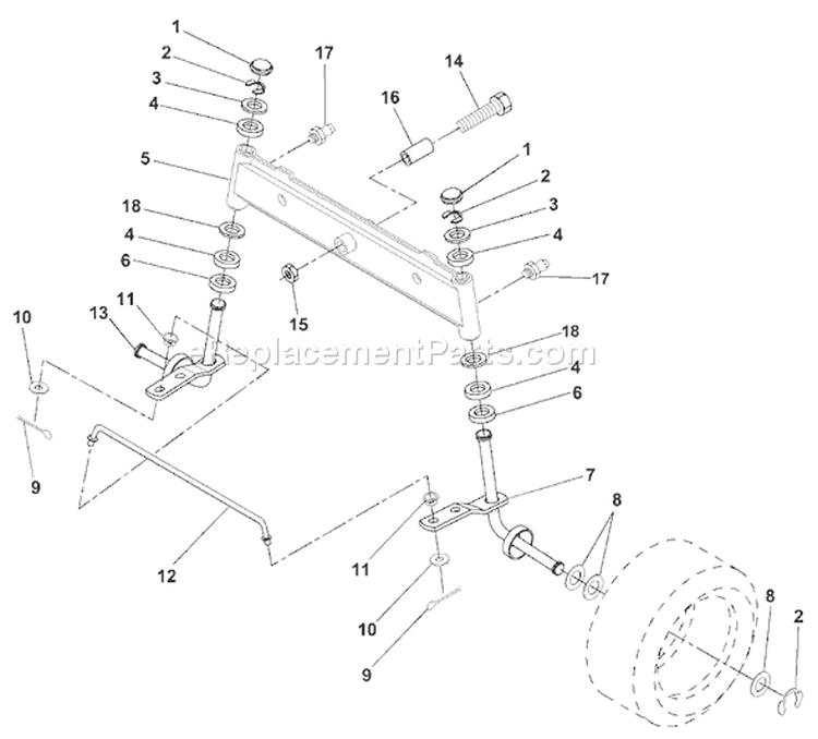 Page G Diagram and Parts List for 125 LRH  954001222A -1994-07 Husqvarna Lawn Tractor