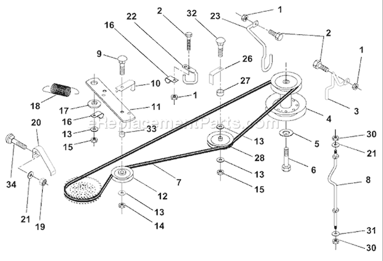 Page H Diagram and Parts List for 125 LRH  954001222A -1994-07 Husqvarna Lawn Tractor