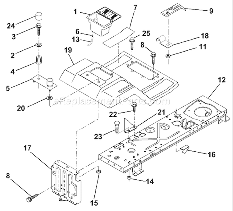 Page F Diagram and Parts List for 125 LRH  954001222B -1995-03 Husqvarna Lawn Tractor