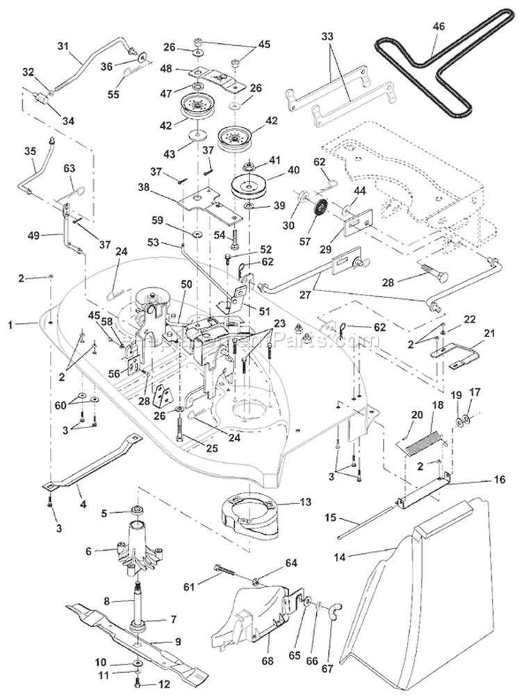 Page J Diagram and Parts List for 125 LRH  954001222C -1995-03 Husqvarna Lawn Tractor