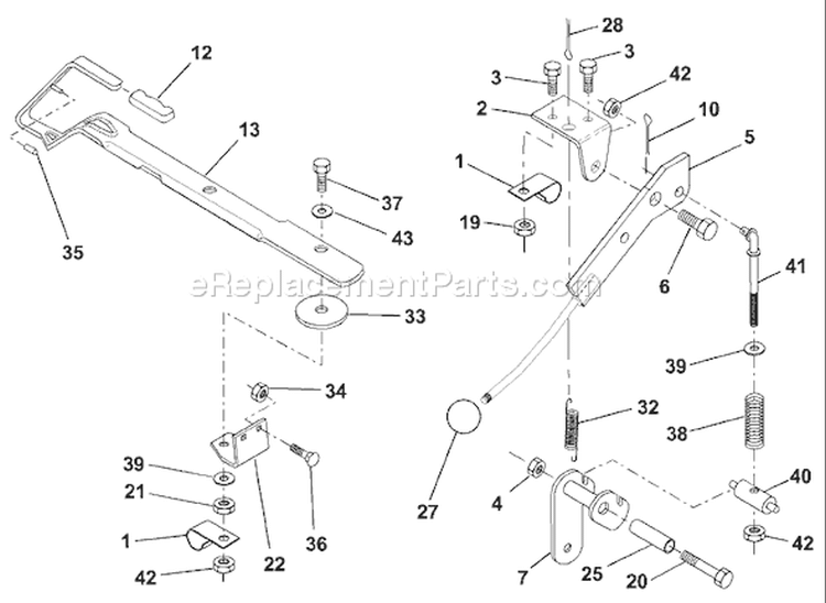 Page K Diagram and Parts List for 125 LRH  954001222C -1995-03 Husqvarna Lawn Tractor