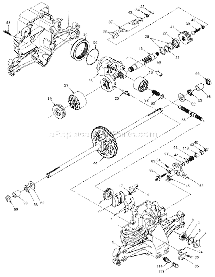 Page P Diagram and Parts List for 125 LRH  954001222C -1995-03 Husqvarna Lawn Tractor
