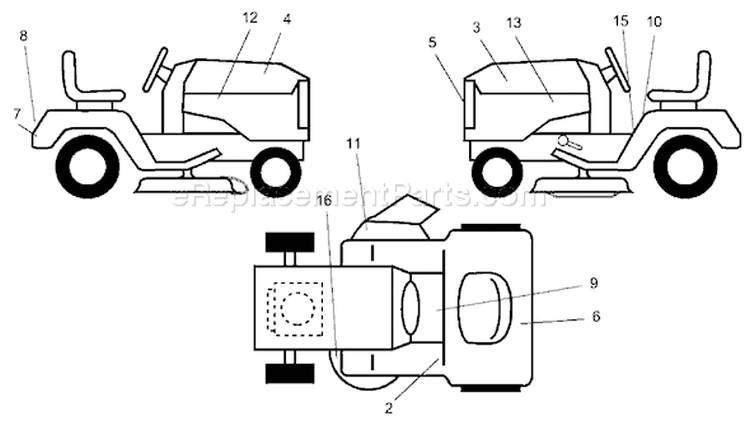 Page C Diagram and Parts List for 125 LRH  954001222C -1995-03 Husqvarna Lawn Tractor