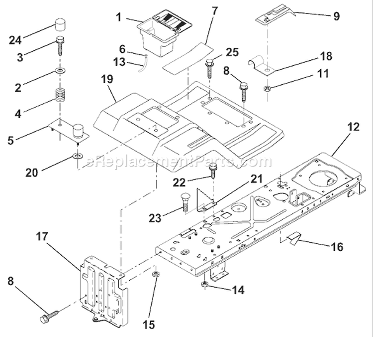 Page F Diagram and Parts List for 125 LRH  954001222C -1995-03 Husqvarna Lawn Tractor