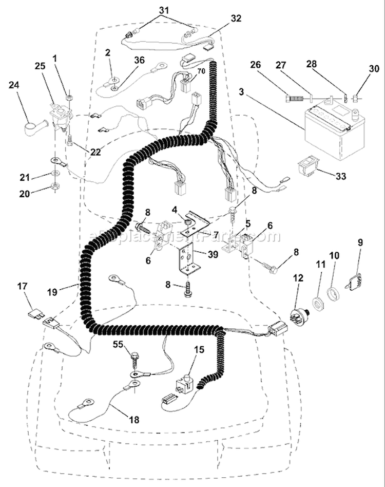Page D Diagram and Parts List for 125 LRH  954001222D -1995-07 Husqvarna Lawn Tractor