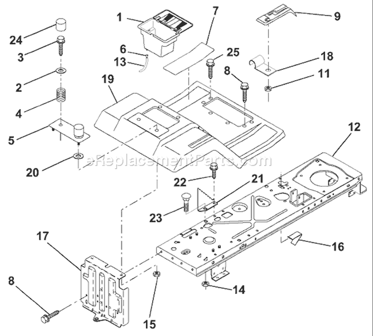 Page F Diagram and Parts List for 125 LRH  954001222D -1995-07 Husqvarna Lawn Tractor