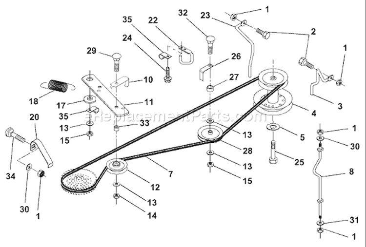 Page H Diagram and Parts List for 125 LRH  954001222D -1995-07 Husqvarna Lawn Tractor