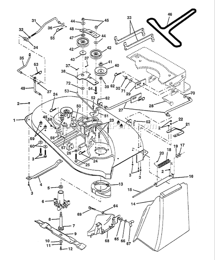 Page J Diagram and Parts List for 125 LRH  HNHR38B -954000622 -1994-01 Husqvarna Lawn Tractor