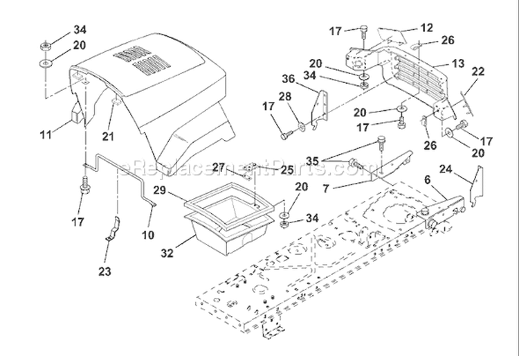 Page J Diagram and Parts List for LR120 LR 120 954001242B -1995-02 Husqvarna Lawn Tractor