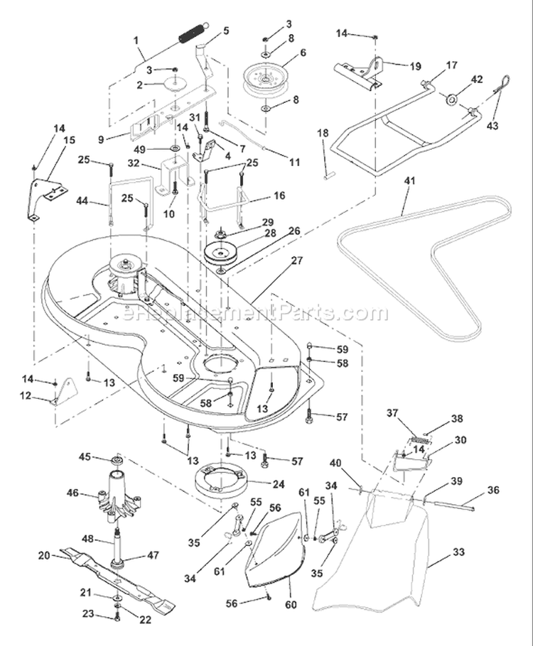 Page K Diagram and Parts List for LR120 LR 120 954001242B -1995-02 Husqvarna Lawn Tractor