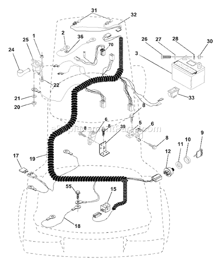 Page E Diagram and Parts List for LR120 LR 120 954001242B -1995-02 Husqvarna Lawn Tractor