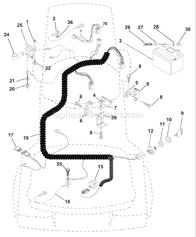 Page E Diagram and Parts List for LR120 LR 120 954830051A -1995-08 Husqvarna Lawn Tractor