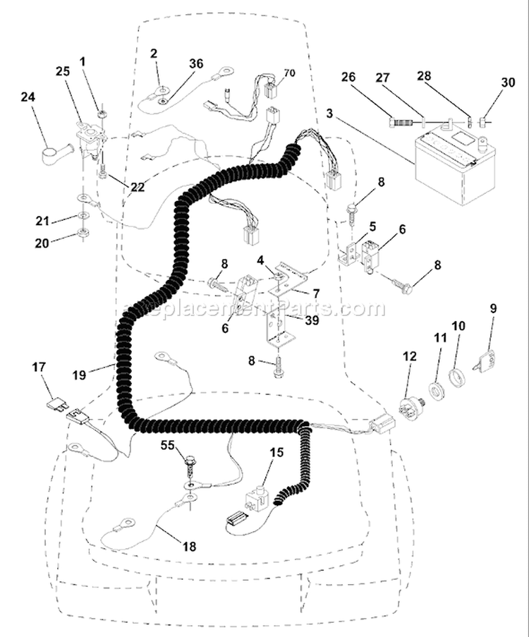 Page E Diagram and Parts List for LR120 LR 120 954830051B -1996-05 Husqvarna Lawn Tractor