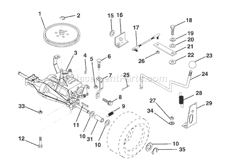 Page P Diagram and Parts List for LR120 LR 120 HN1236A -954000602 -1993-10 Husqvarna Lawn Tractor