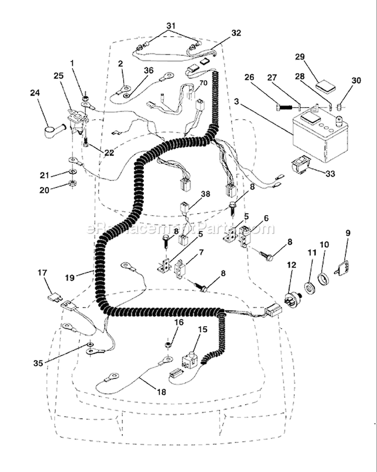 Page E Diagram and Parts List for LR120 LR 120 HN1236A -954000602 -1993-10 Husqvarna Lawn Tractor