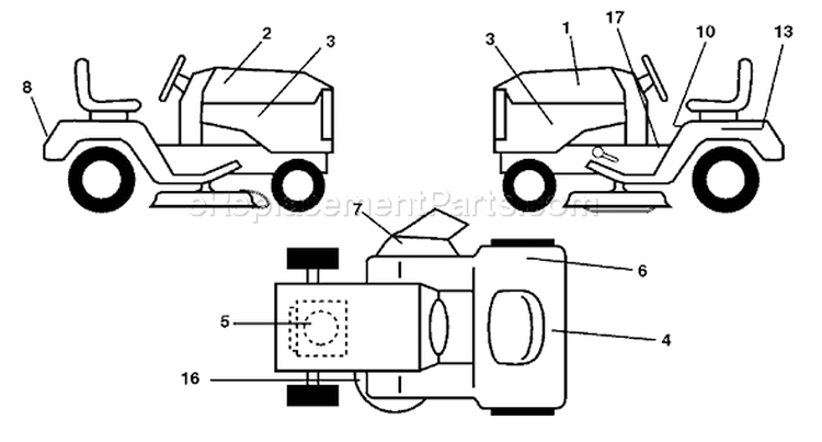 Page C Diagram and Parts List for LR121 LR 121 954140001B -1997-12 Husqvarna Lawn Tractor