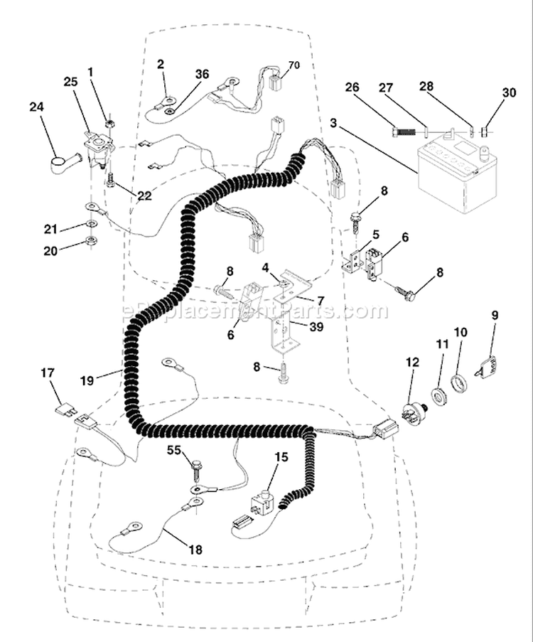 Page E Diagram and Parts List for LR121 LR 121 954140001B -1998-02 Husqvarna Lawn Tractor