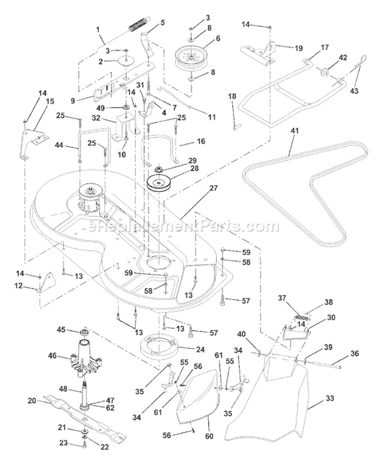 Page J Diagram and Parts List for LR122 LR 122 954140105A -1999-09 Husqvarna Lawn Tractor