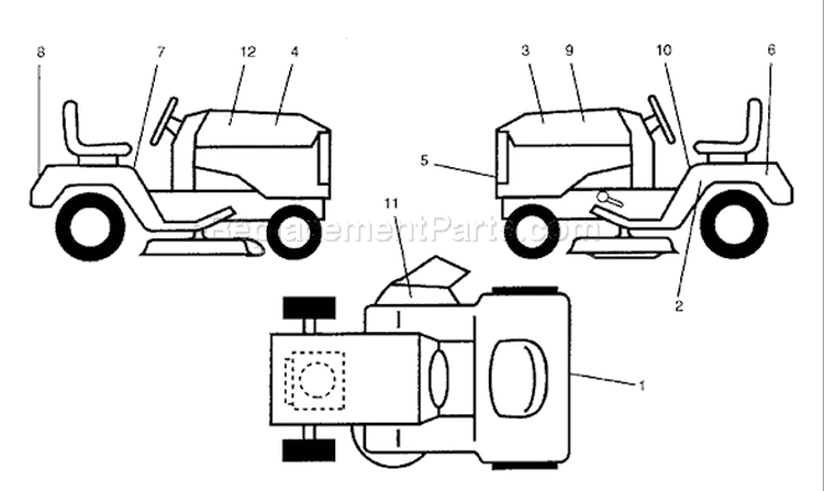 Page C Diagram and Parts List for LR125 LR 125 HU125R38MA -954000522 -1992-12 Husqvarna Lawn Tractor