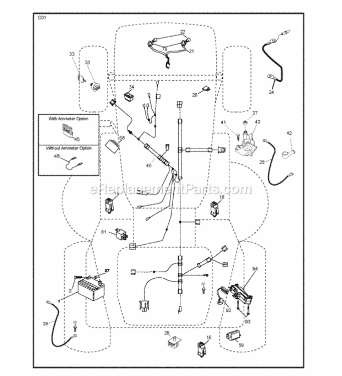 Electrical Diagram and Parts List for LT2114CA 2012-08 Husqvarna Lawn Tractor