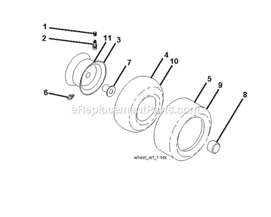 Wheels_Tires Diagram and Parts List for LT2217A 96041010406 2012-08 Husqvarna Lawn Tractor
