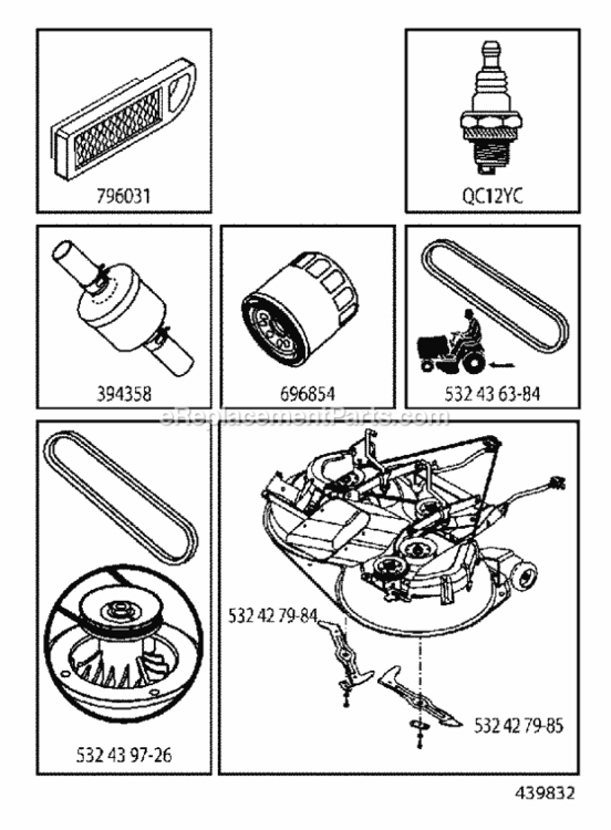 Accessories Diagram and Parts List for LT2316CM 96051000402 2012-08 Husqvarna Lawn Tractor