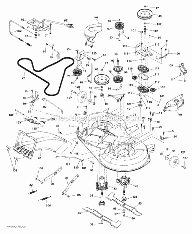 Mower_Deck__Cutting_Deck Diagram and Parts List for LT2317CMA2 96051004400 2012-01 Husqvarna Lawn Tractor
