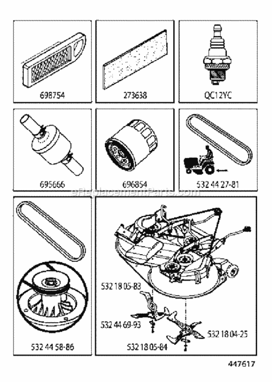 Accessories Diagram and Parts List for LT2318CMA2 2012-02 Husqvarna Lawn Tractor