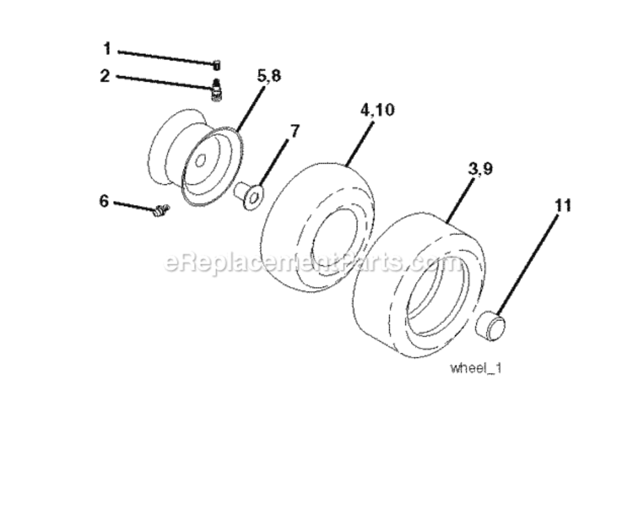 Wheels_Tires Diagram and Parts List for LT2318CMA2 2012-02 Husqvarna Lawn Tractor