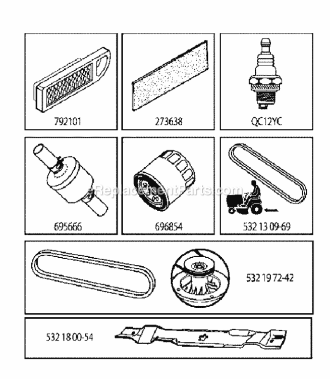 Frequently_Used_Parts Diagram and Parts List for LT2323A2 96041026300 2012-01 Husqvarna Lawn Tractor