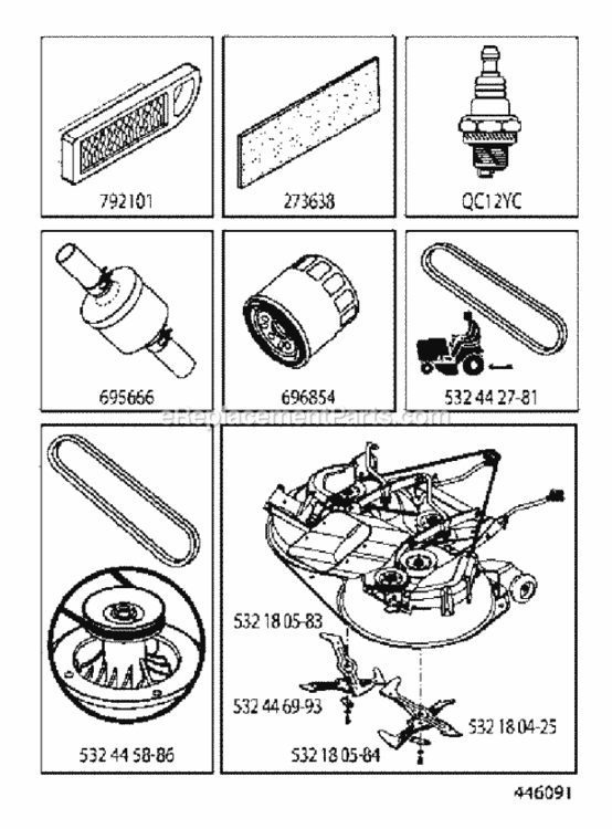 Accessories Diagram and Parts List for LT2323CMA2 2012-03 Husqvarna Lawn Tractor