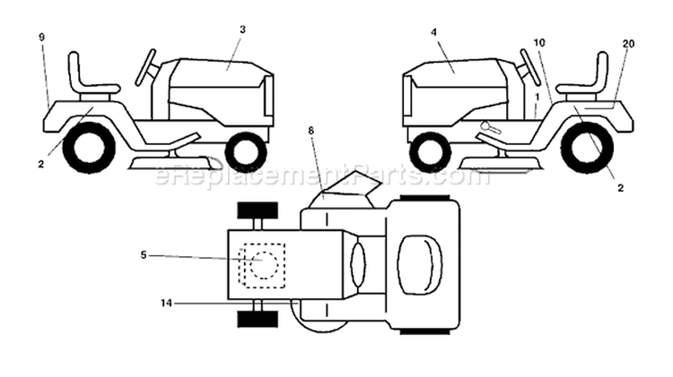 Page B Diagram and Parts List for 130 LTH  954140005K -1999-03 Husqvarna Lawn Tractor