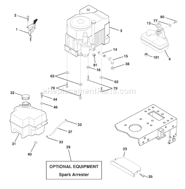 Page E Diagram and Parts List for 130 LTH  954140005K -1999-03 Husqvarna Lawn Tractor