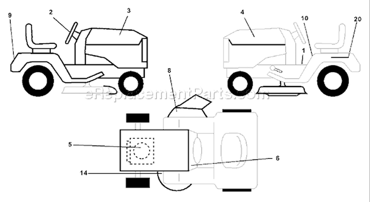 Page B Diagram and Parts List for 130 LTH  954140107A -1999-11 Husqvarna Lawn Tractor