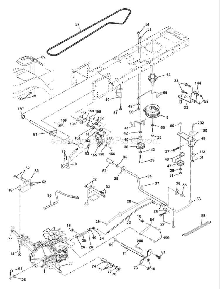 Page C Diagram and Parts List for 130 LTH  954140107A -1999-11 Husqvarna Lawn Tractor
