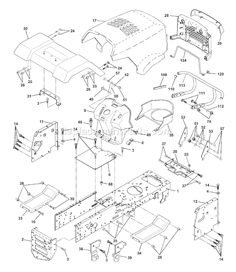 Page A Diagram and Parts List for 130 LTH  954830061A -1996-01 Husqvarna Lawn Tractor