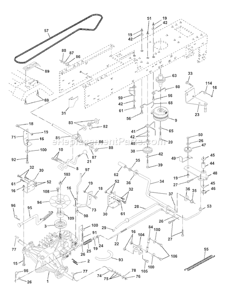 Page C Diagram and Parts List for 130 LTH  954830061A -1996-01 Husqvarna Lawn Tractor