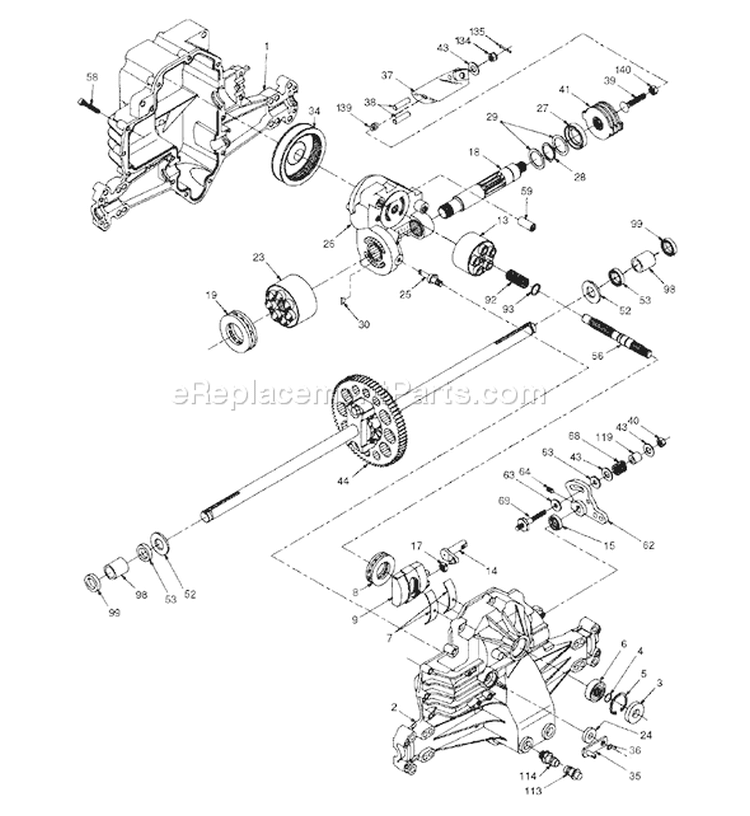 Page F Diagram and Parts List for 130 LTH  954830061A -1996-01 Husqvarna Lawn Tractor