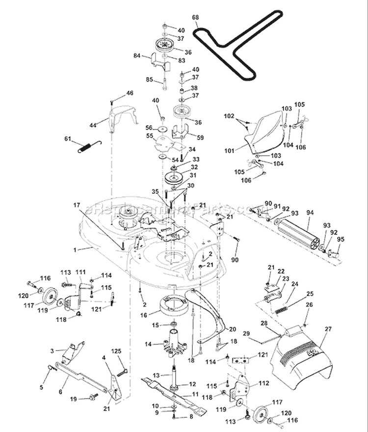Page G Diagram and Parts List for 130 LTH  954830061A -1996-01 Husqvarna Lawn Tractor
