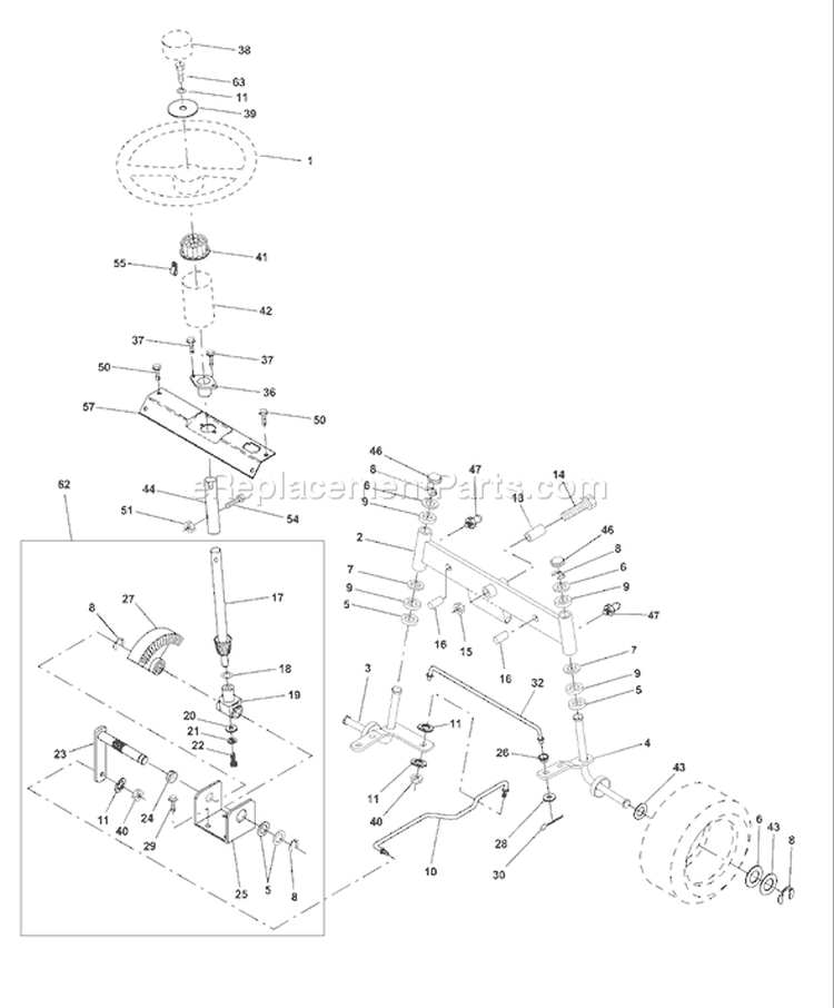 Page J Diagram and Parts List for 130 LTH  954830061B -1996-02 Husqvarna Lawn Tractor