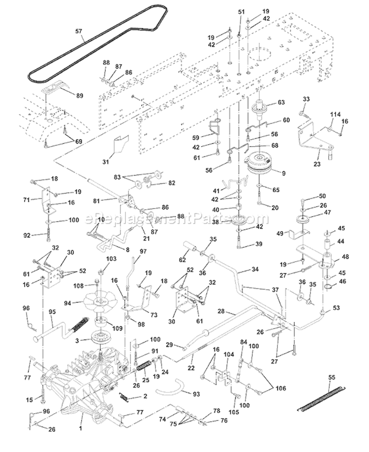 Page C Diagram and Parts List for 130 LTH  954830061B -1996-02 Husqvarna Lawn Tractor