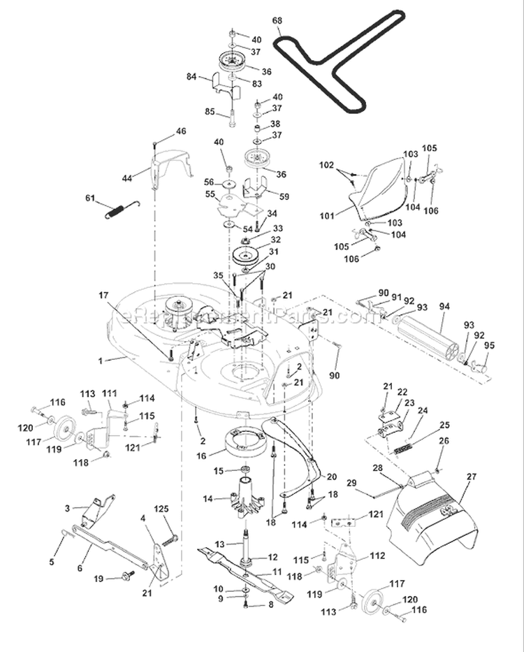 Page G Diagram and Parts List for 130 LTH  954830061B -1996-02 Husqvarna Lawn Tractor