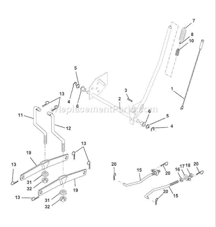 Page H Diagram and Parts List for 130 LTH  954830061B -1996-02 Husqvarna Lawn Tractor