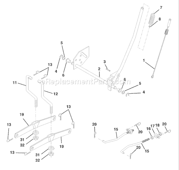 Page G Diagram and Parts List for 130 LTH  HCLTHJ -954140005 -1999-01 Husqvarna Lawn Tractor
